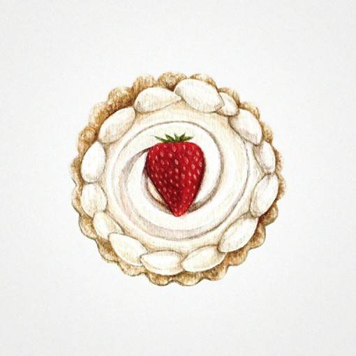插画师sara的美食甜点彩铅绘画图片