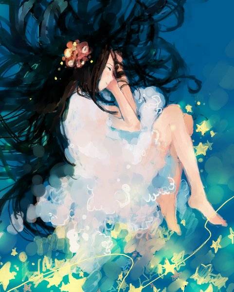 略显梦幻的唯美人物插画图片