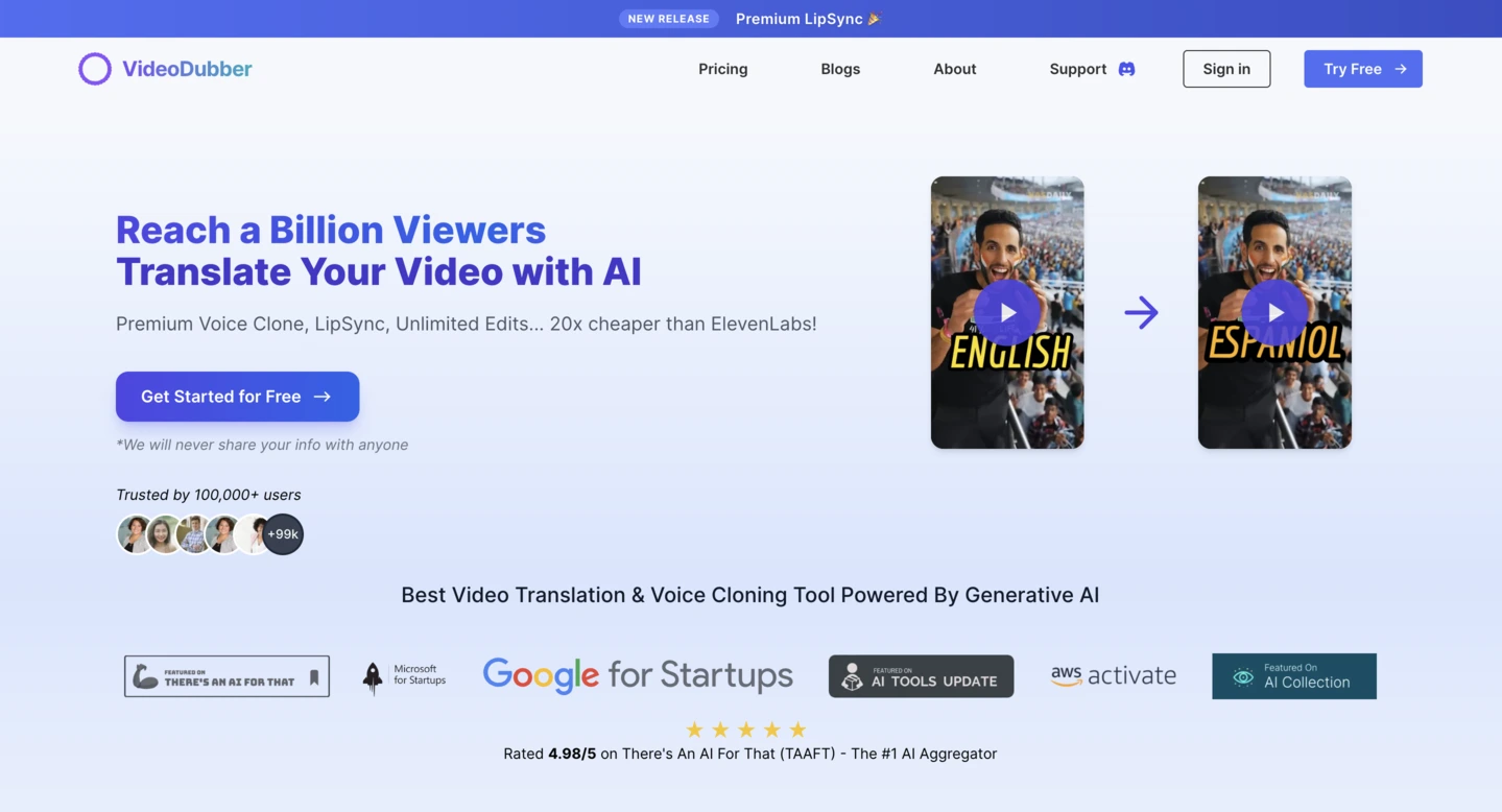 About VideoDubber AI Video Translation Voice Cloning Text to Speech