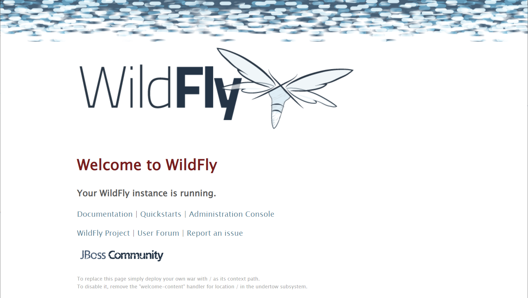 WildFly default home page
