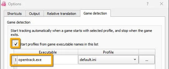 opentrack Linux autostart