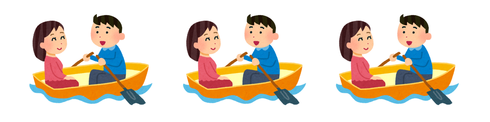 Illustration of a couple sitting on a boat