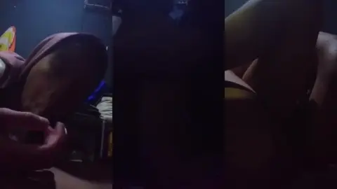 Pulang kerja dipuasin jilbab ungu