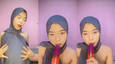Acel Celva Hijab Hitam Sepong Botol Tele@asupanjilbab10