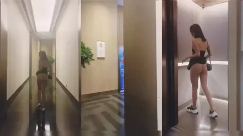 Model China Cantik Pamer Pantat di Tempat Umum