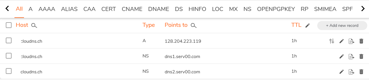 添加 ip 到 A 记录 添加 ip 到 A 记录