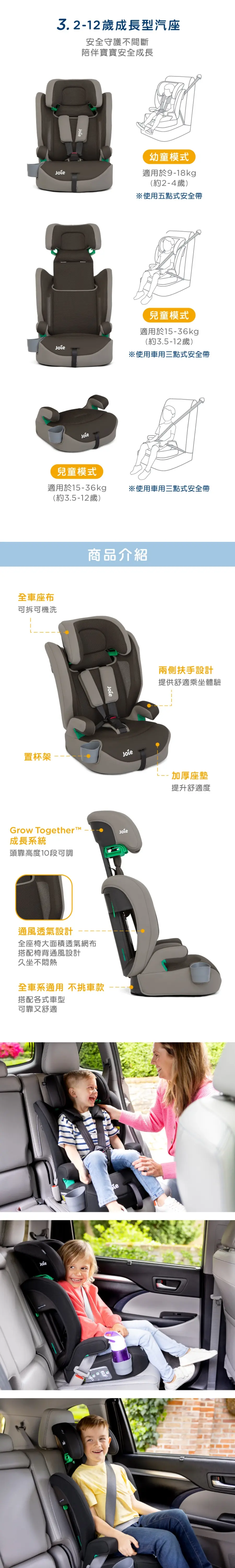 Joie Elevate R129 便攜成長型汽車座椅