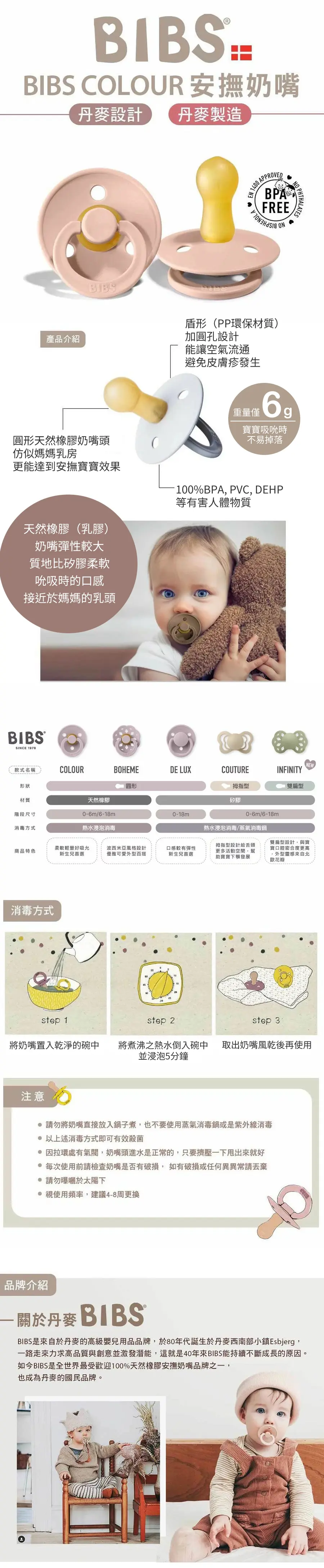 BIBS Colour 圓形乳膠安撫奶嘴
