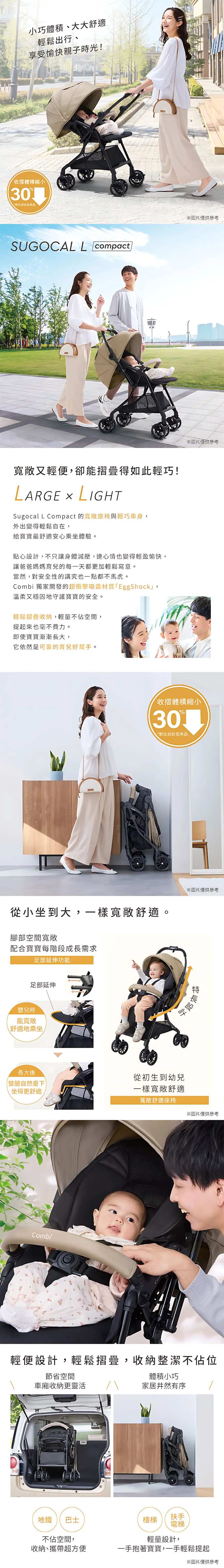 Combi Sugocal L Compact 全自动四轮转向婴儿手推车