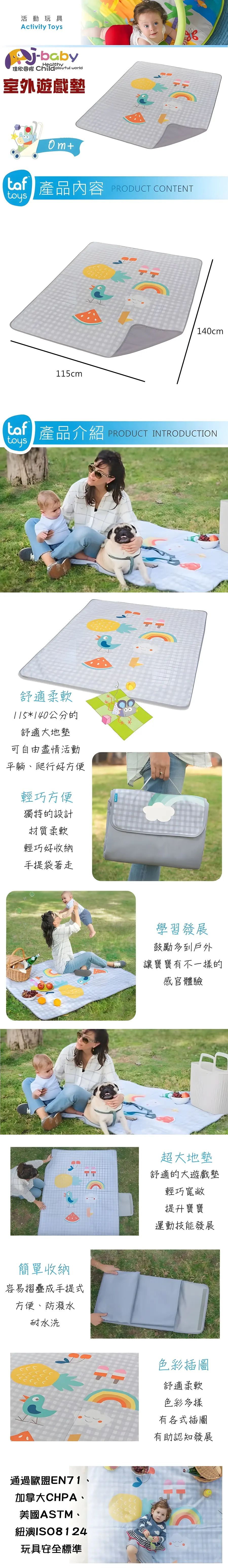 TAF Toys 便攜式戶外防水遊戲地墊