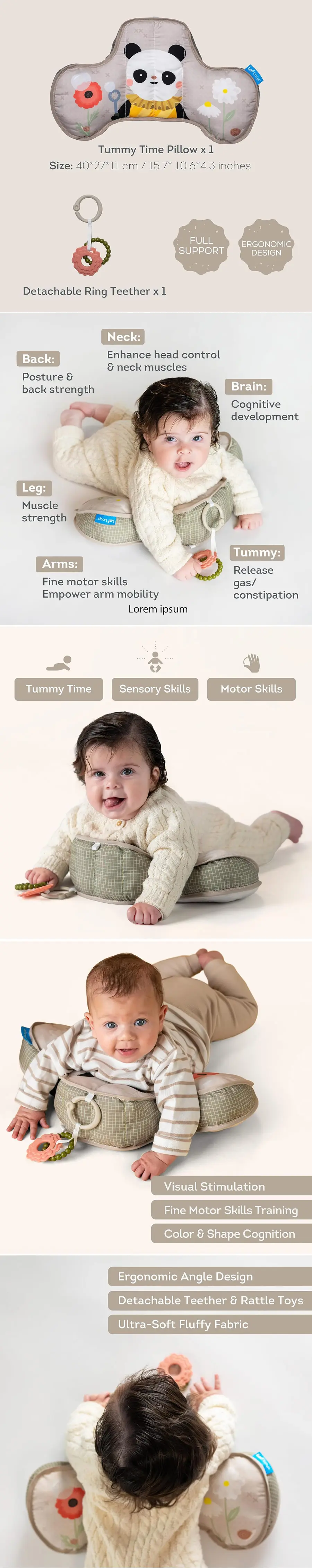 TAF Toys Tummy Time 嬰兒趴趴枕/ 熊貓