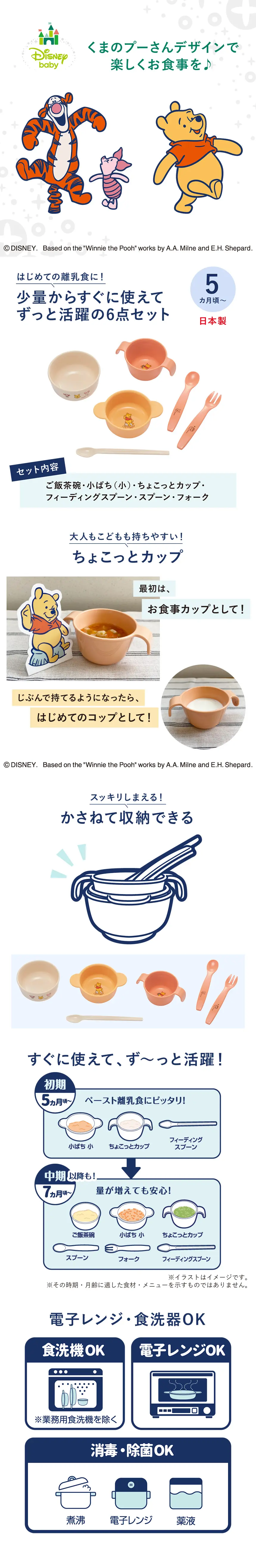 Combi 餐具套裝6件套-小熊維尼