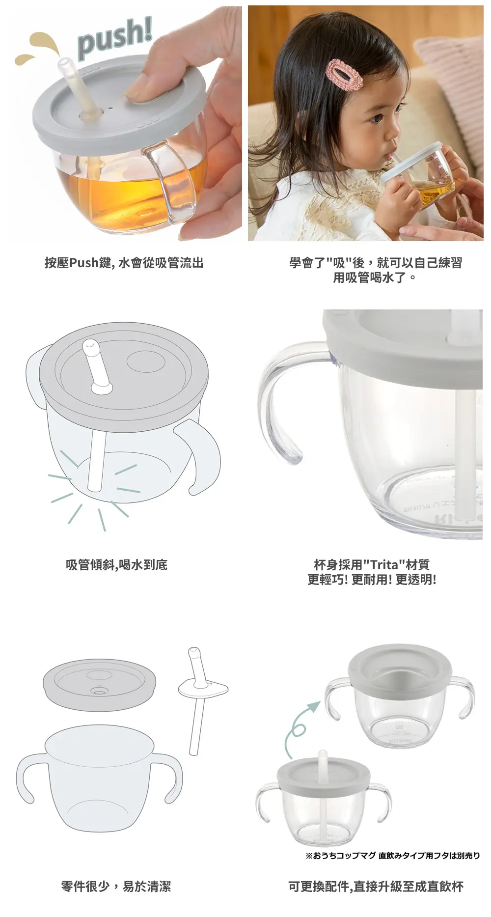 Richell Axstars 吸管水杯(可泵水)-150ml