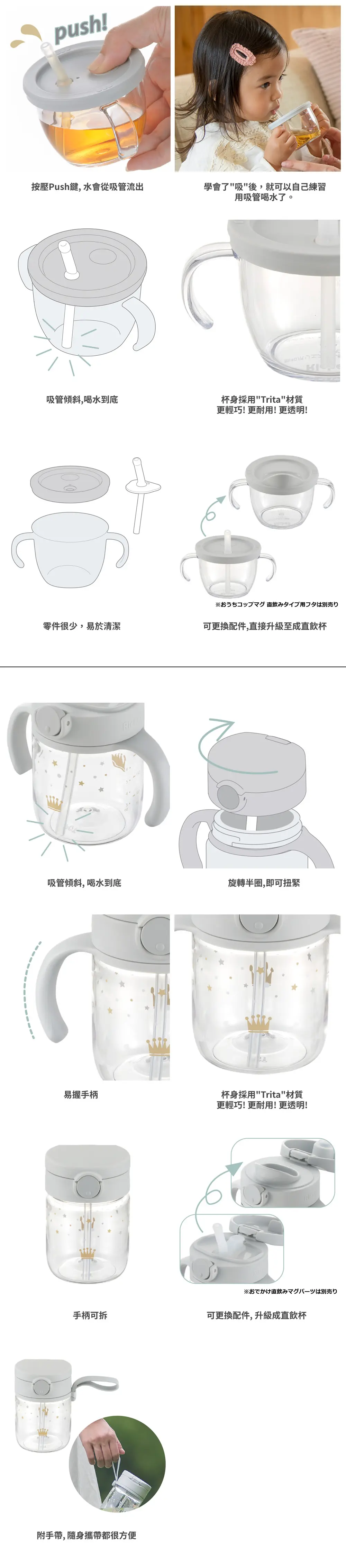 本Richell Axstars 吸管水杯套裝
