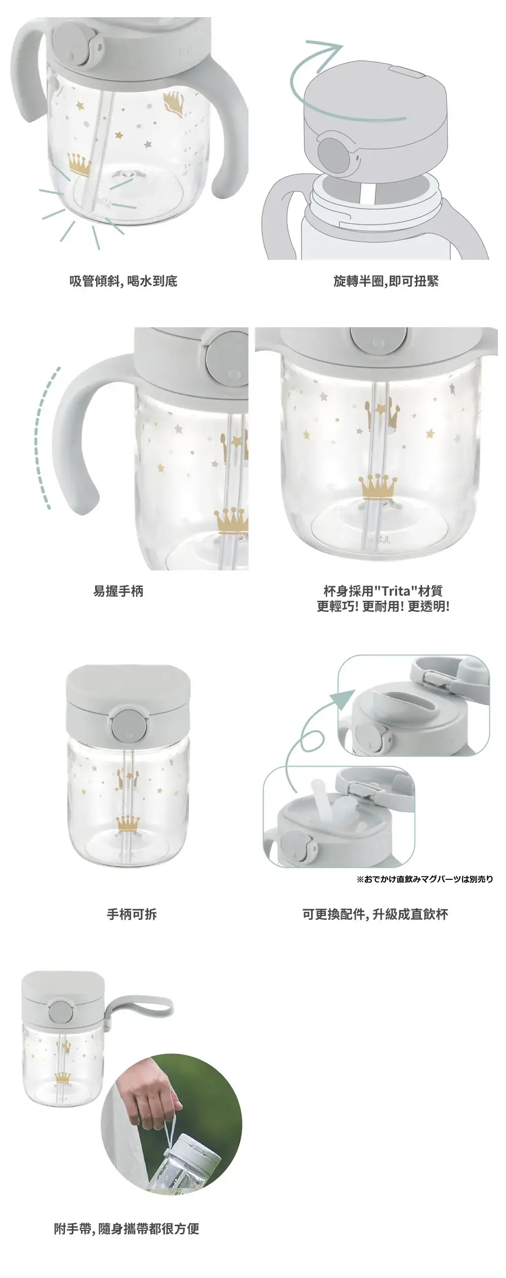 Richell Axstars 吸管及直飲水杯套裝