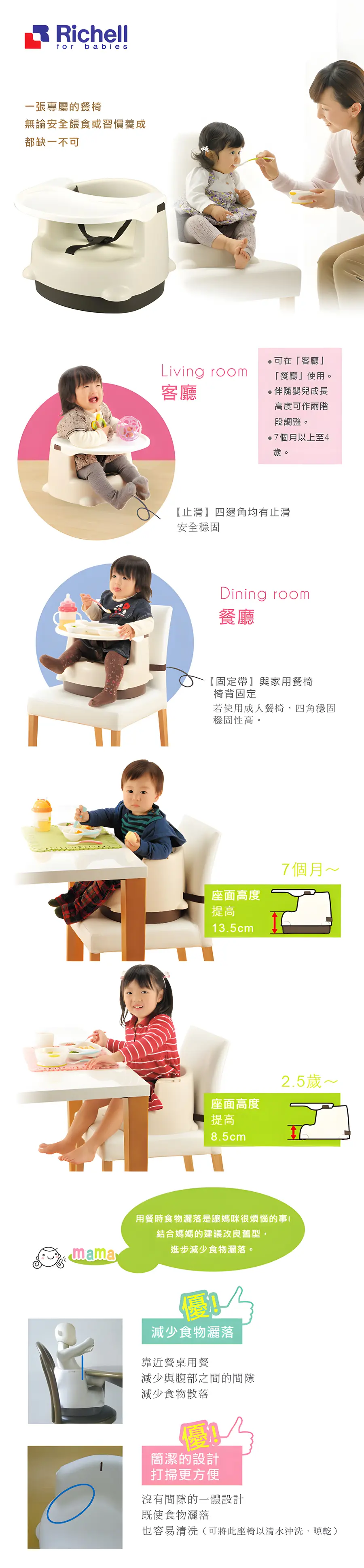 Richell 2WAY 兩用型便利椅