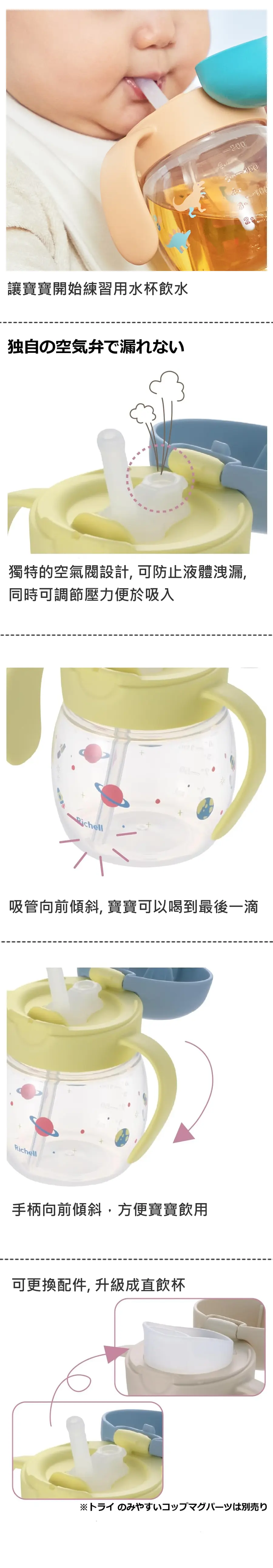 Richell TLI 吸管水杯