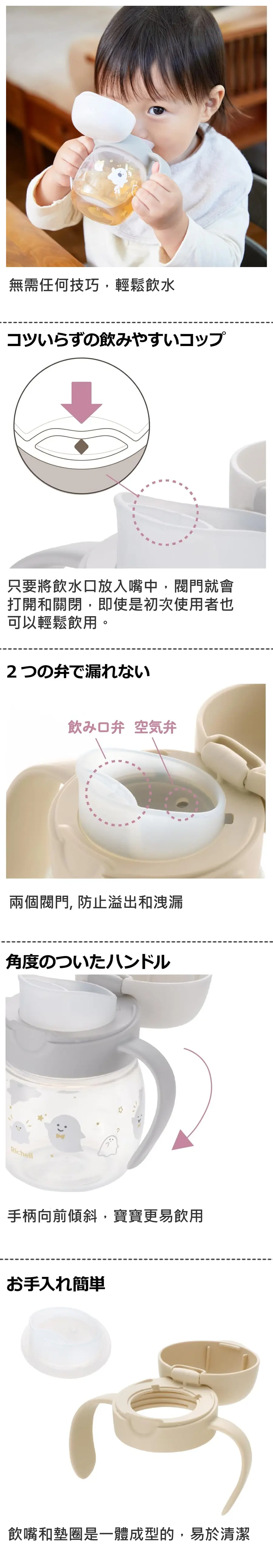 Richell TLI 直饮水杯