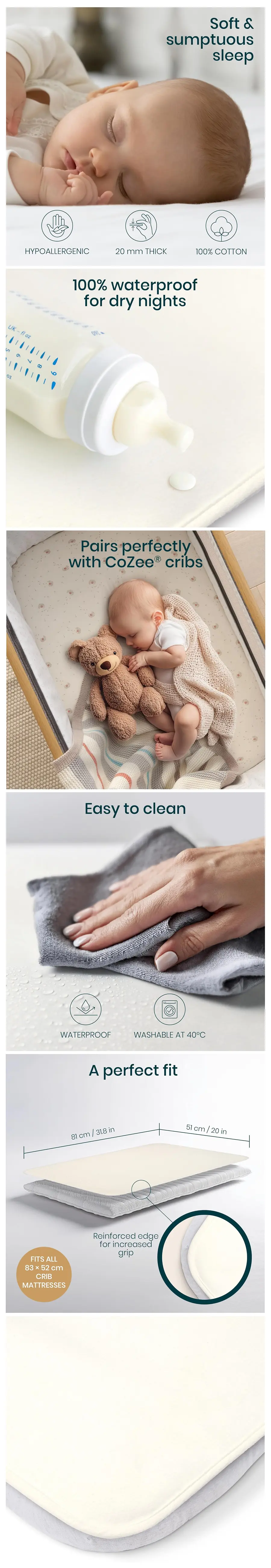 Tutti Bambini Cozee 床邊床專用防水床墊