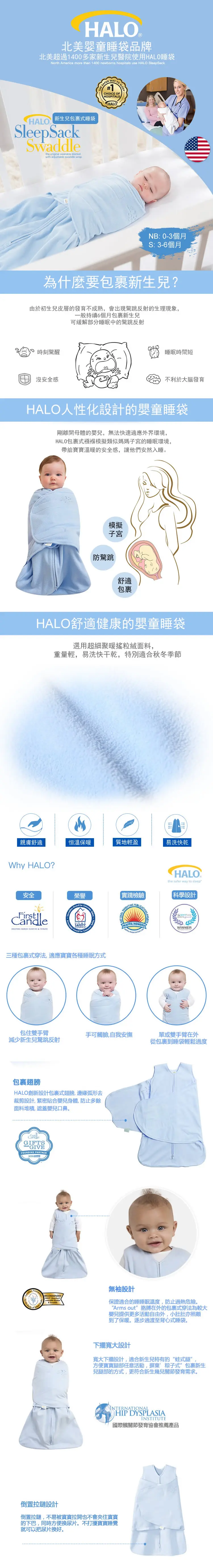 Halo Swaddle 二合一嬰兒包被睡袋-抓毛