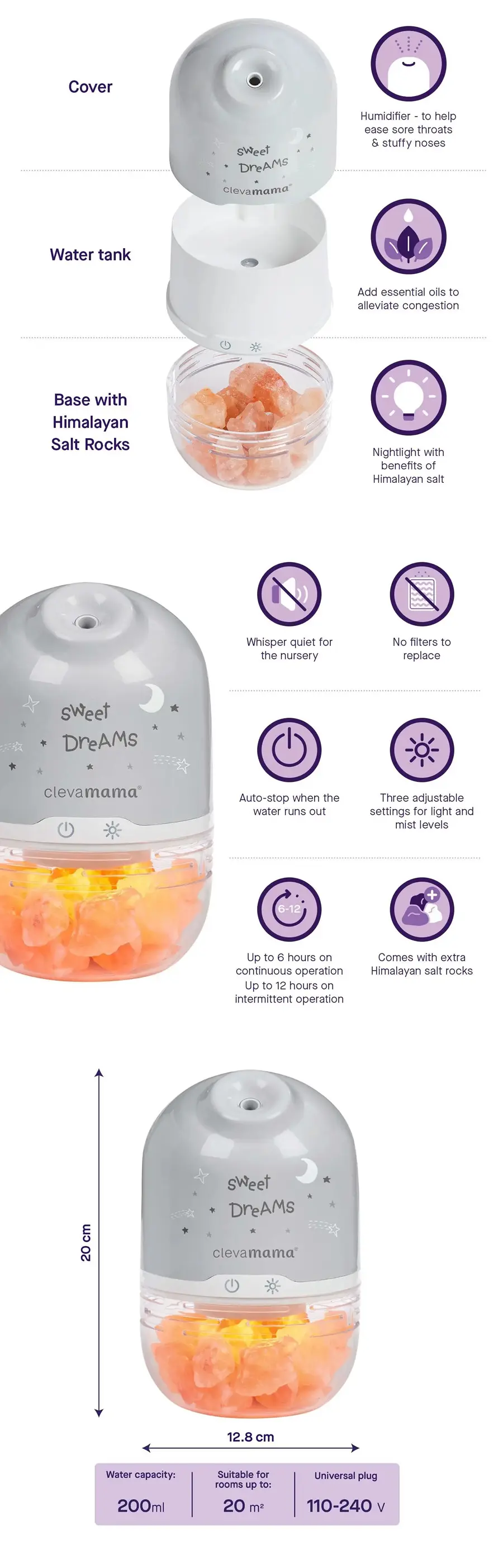 Clevamama ClevaPure 喜馬拉雅鹽燈加濕器