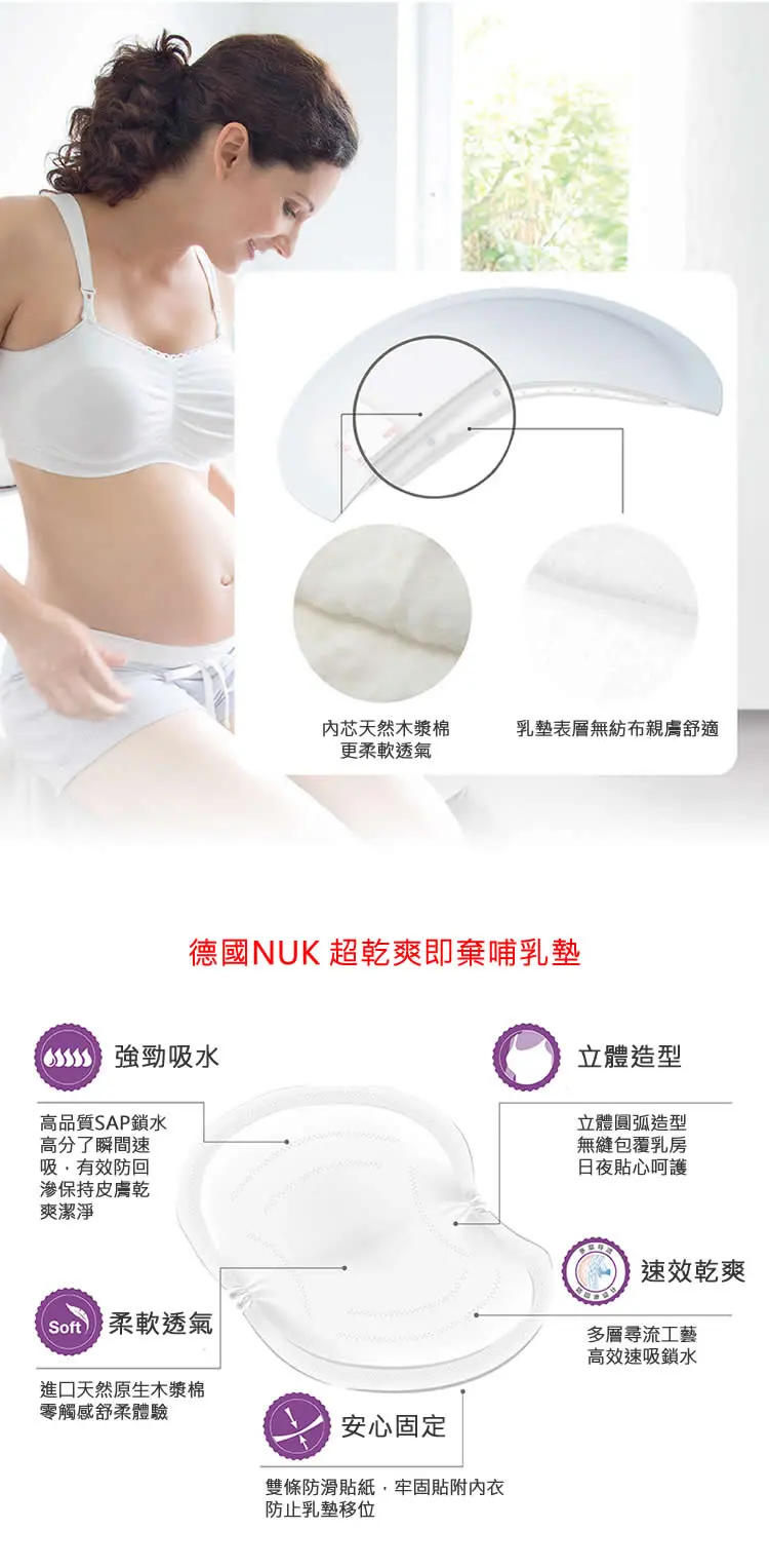 Nuk 超干爽即弃哺乳垫 - 60片装