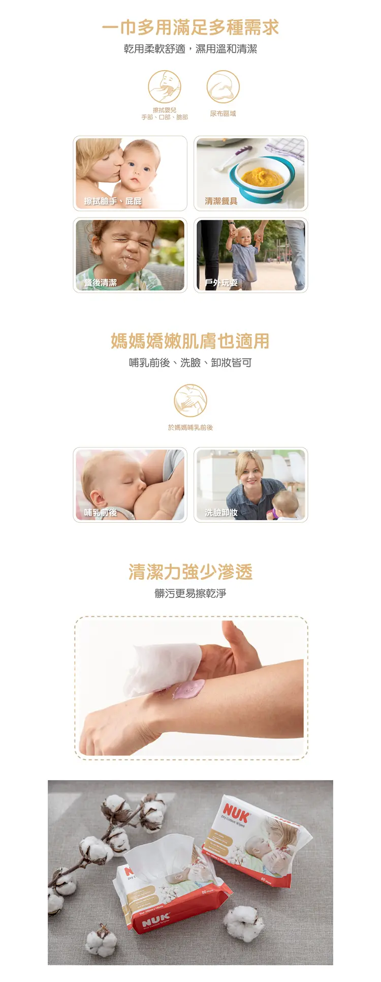 Nuk 嬰兒乾濕兩用紙巾