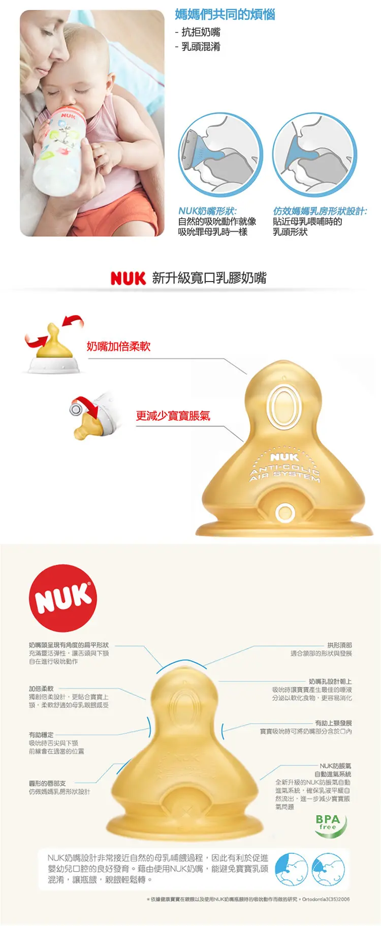 Nuk 替換奶咀 寬口徑 乳膠咀
