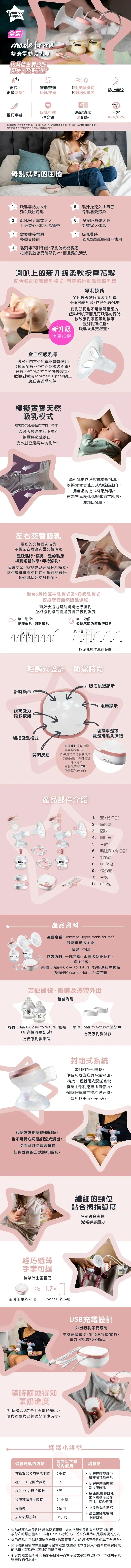 Tommee Tippee Made for Me 雙邊電動吸奶器 (升級版)