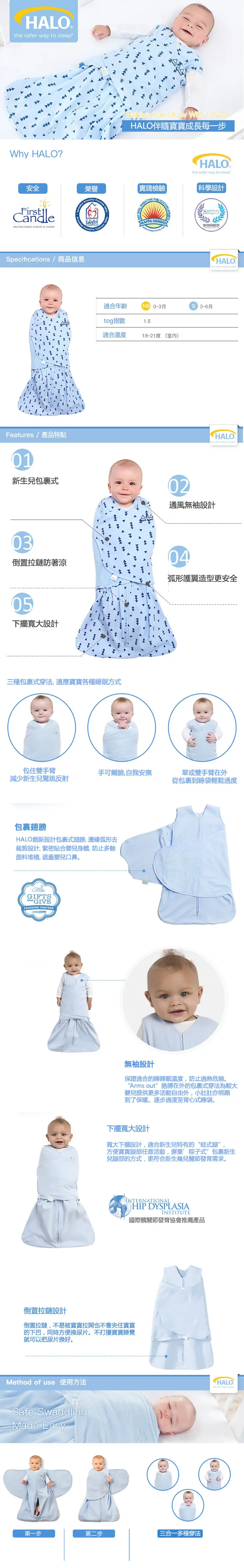 Halo Swaddle 二合一嬰兒包被睡袋