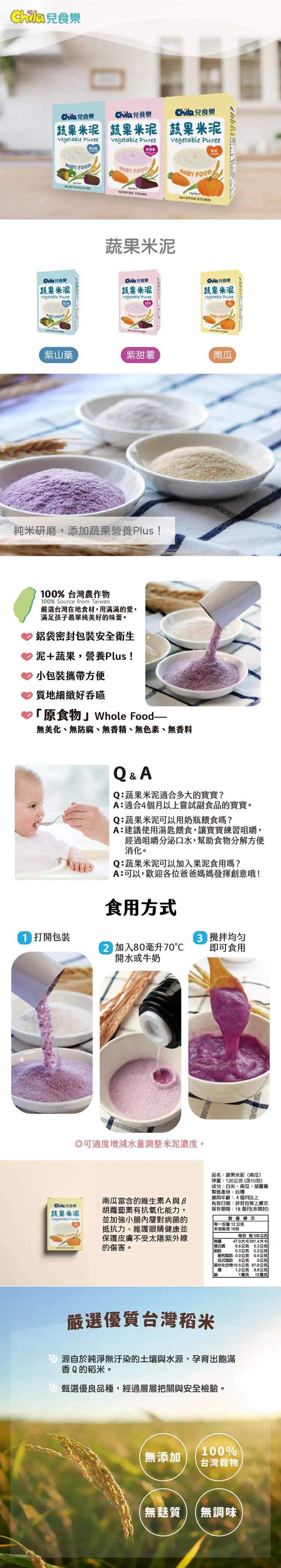 兒食樂 蔬果米泥–南瓜
