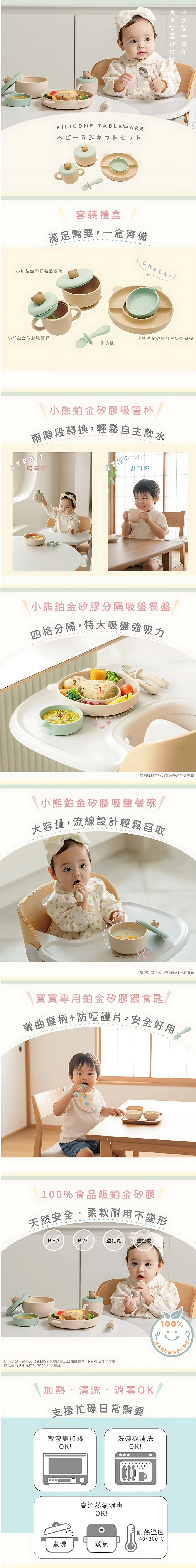 Combi 鉑金矽膠餐具禮盒套裝/