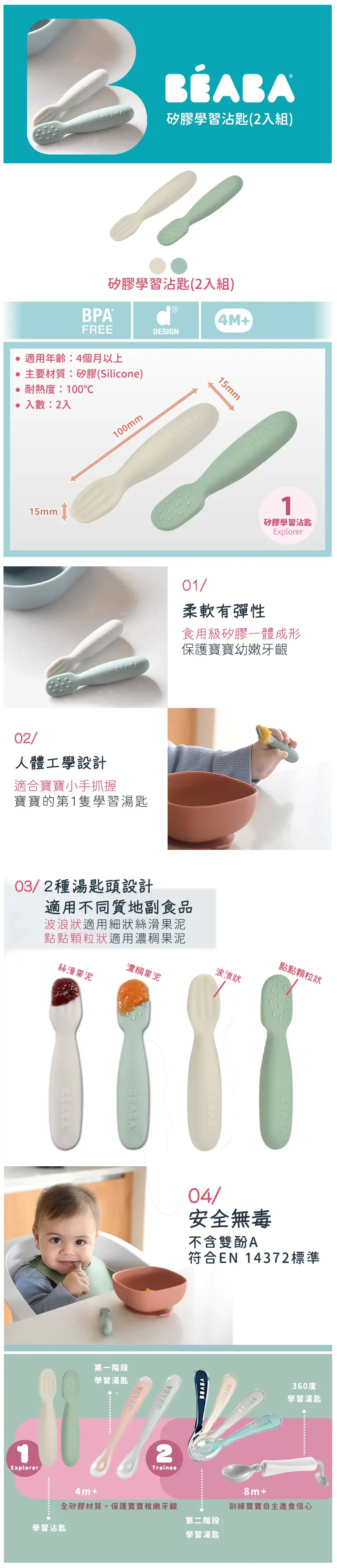 BEABA 矽膠沾匙套裝