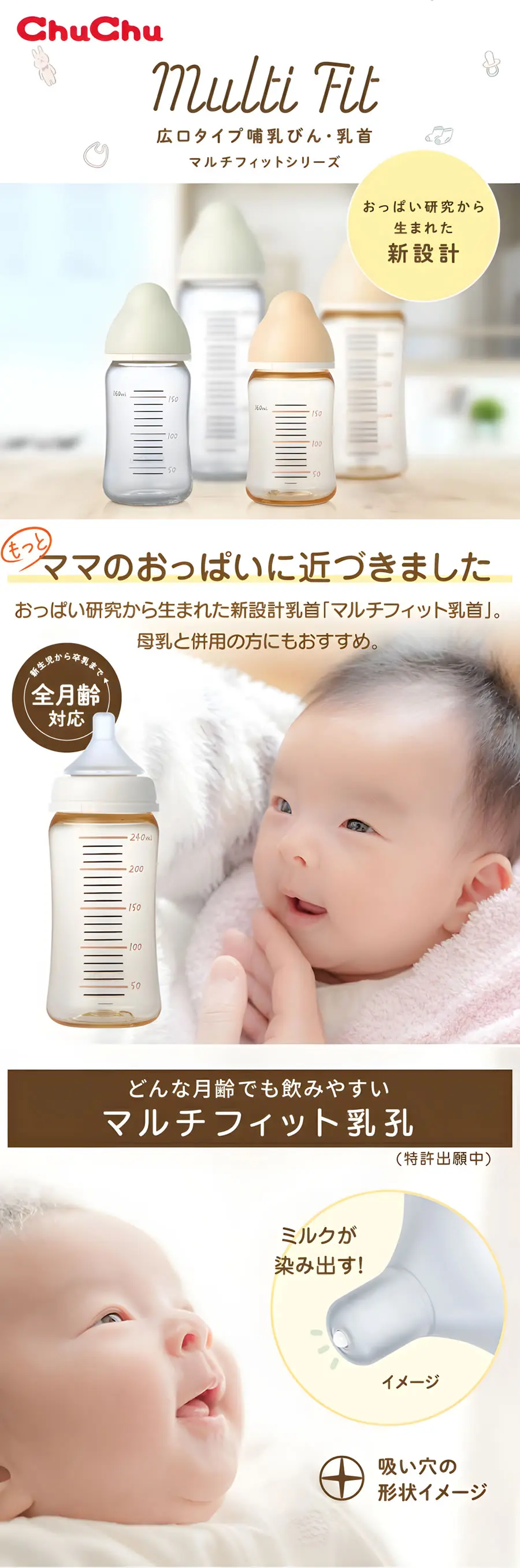 CHUCHU Multi Fit 闊身口徑 耐熱玻璃奶瓶