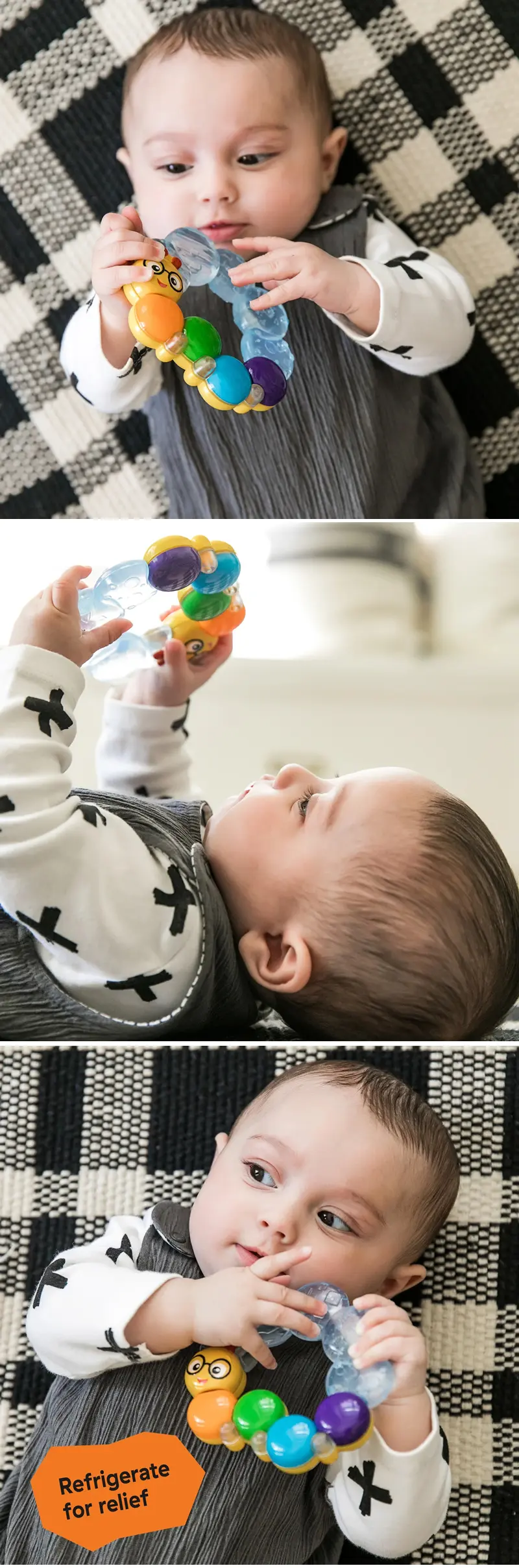Baby Einstein 冰涼毛毛蟲牙膠手搖玩具