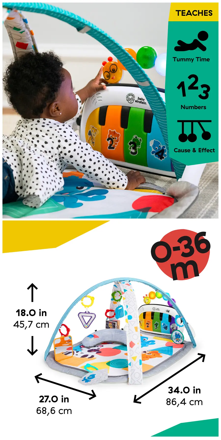 Baby Einstein 4-in-1 音樂鋼琴健身遊戲墊