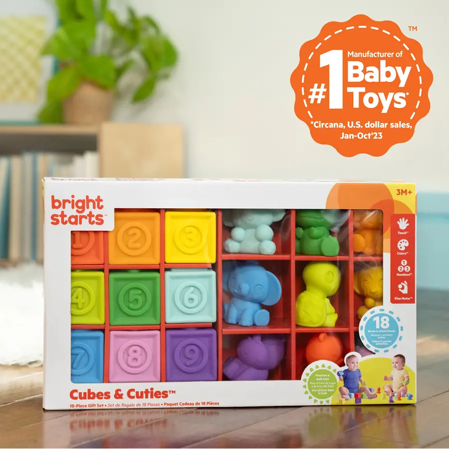 Bright Starts Cubes & Cuties 迭迭扭扭软积木-18件装