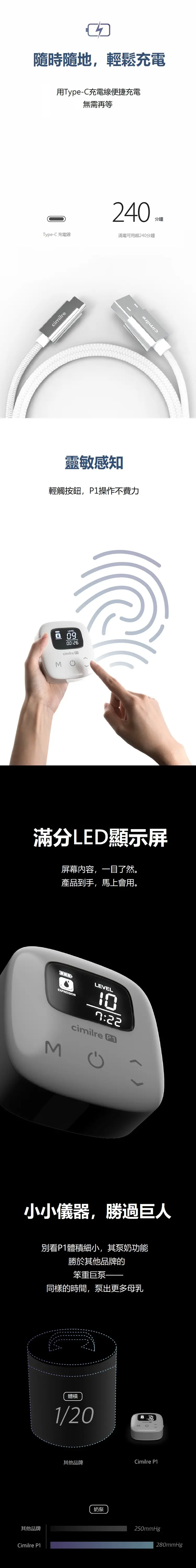Cimilre P1 輕便型可充電泵奶器