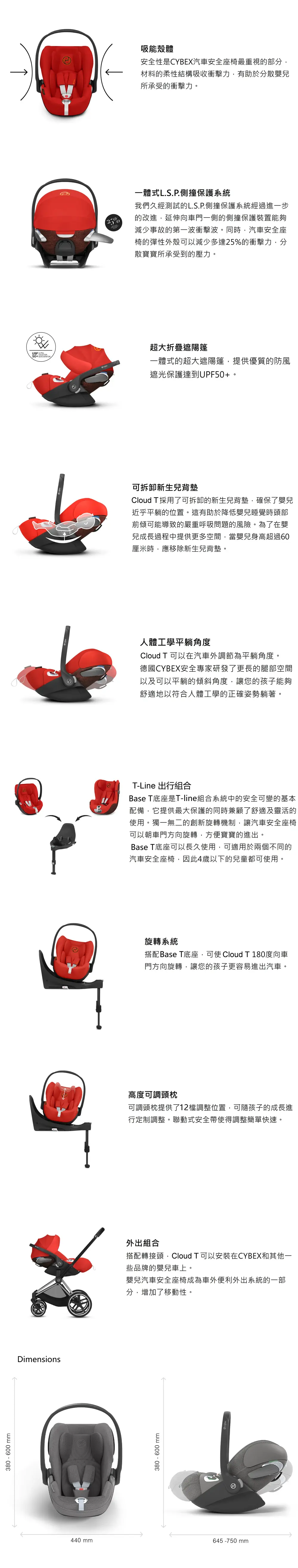 Cybex Cloud T i-Size 提篮式汽车安全座椅