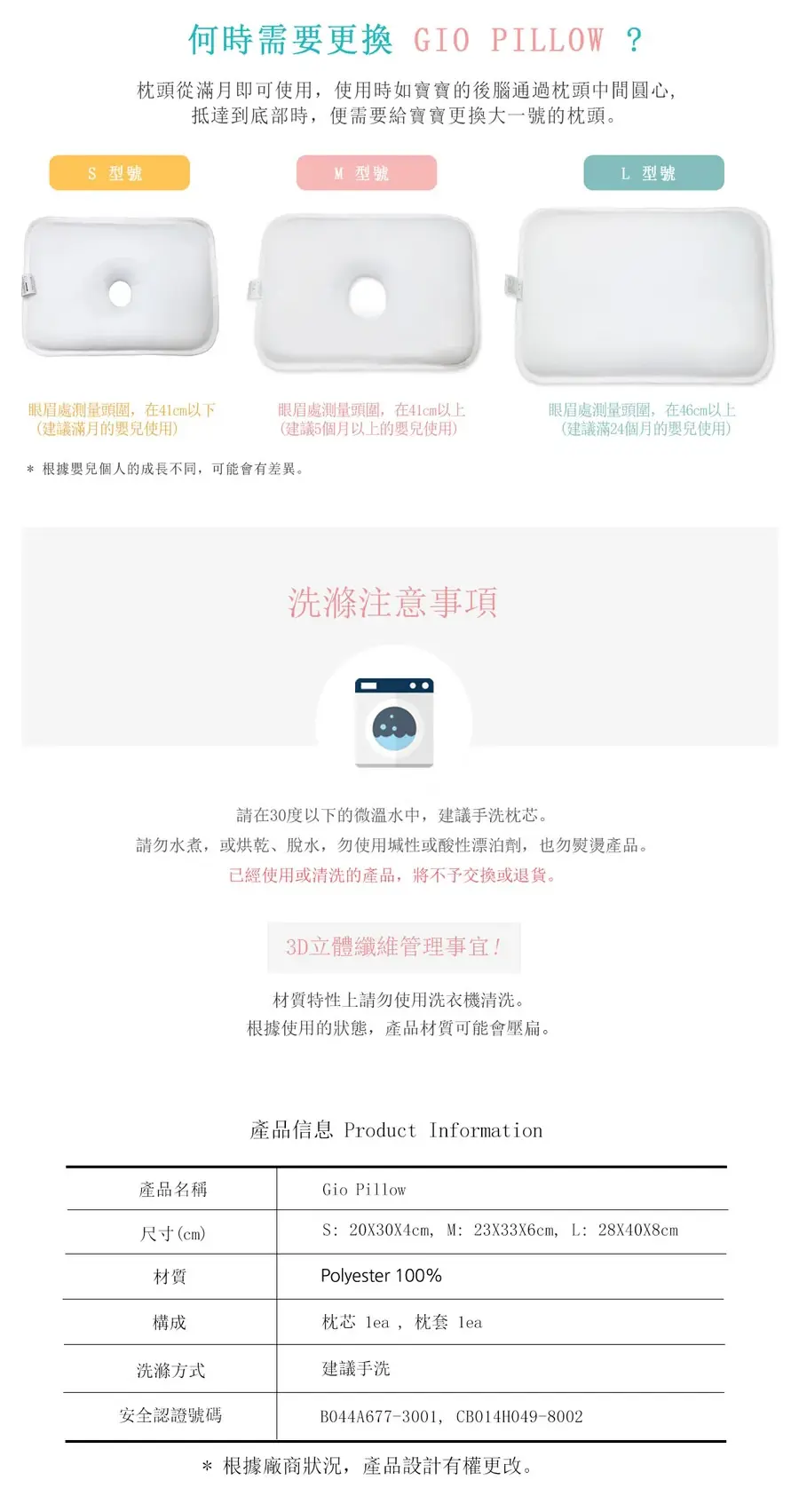 Gio Pillow 超透氣護頭型 嬰兒枕頭