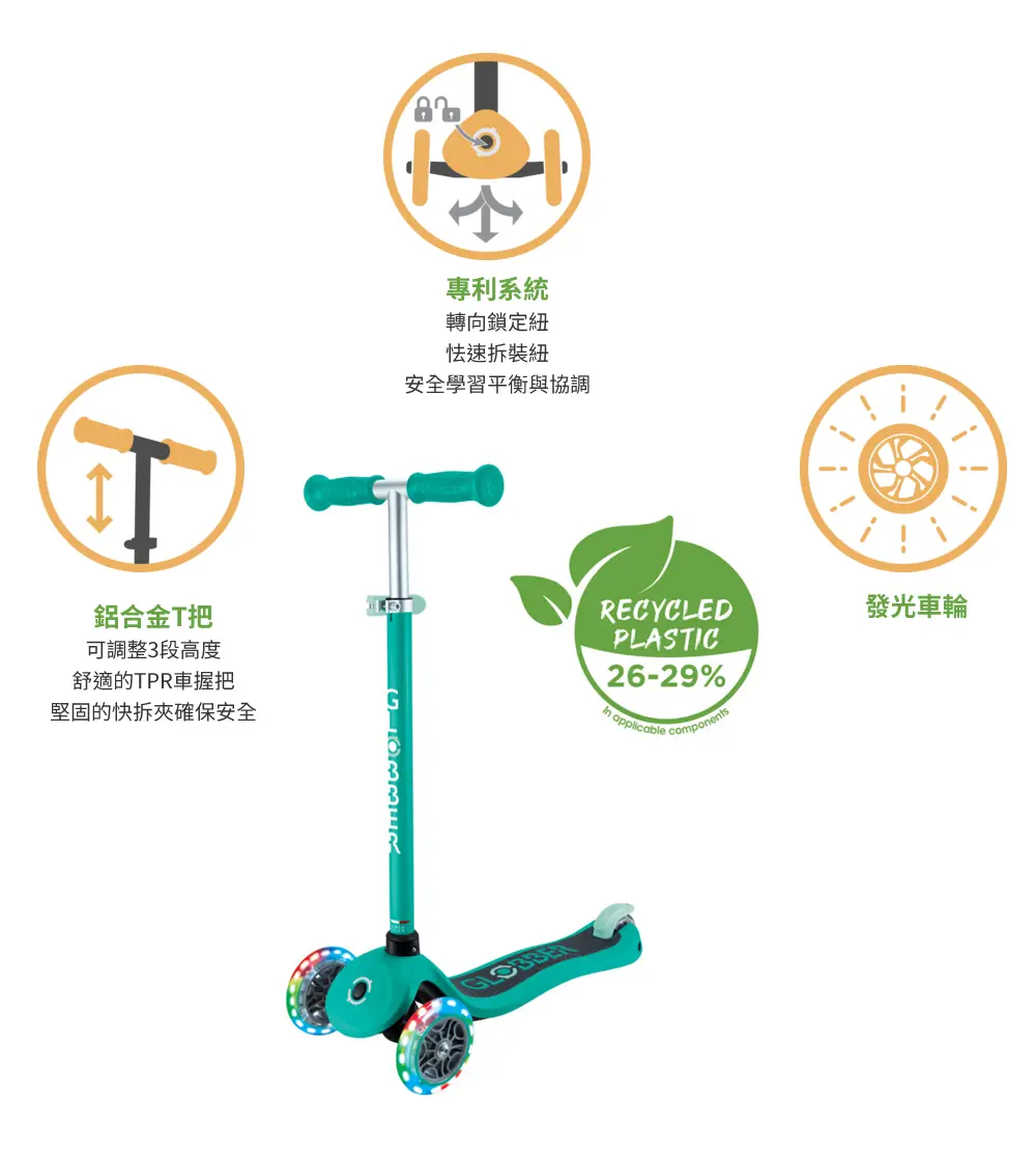 Globber Primo Lights 兒童滑板車