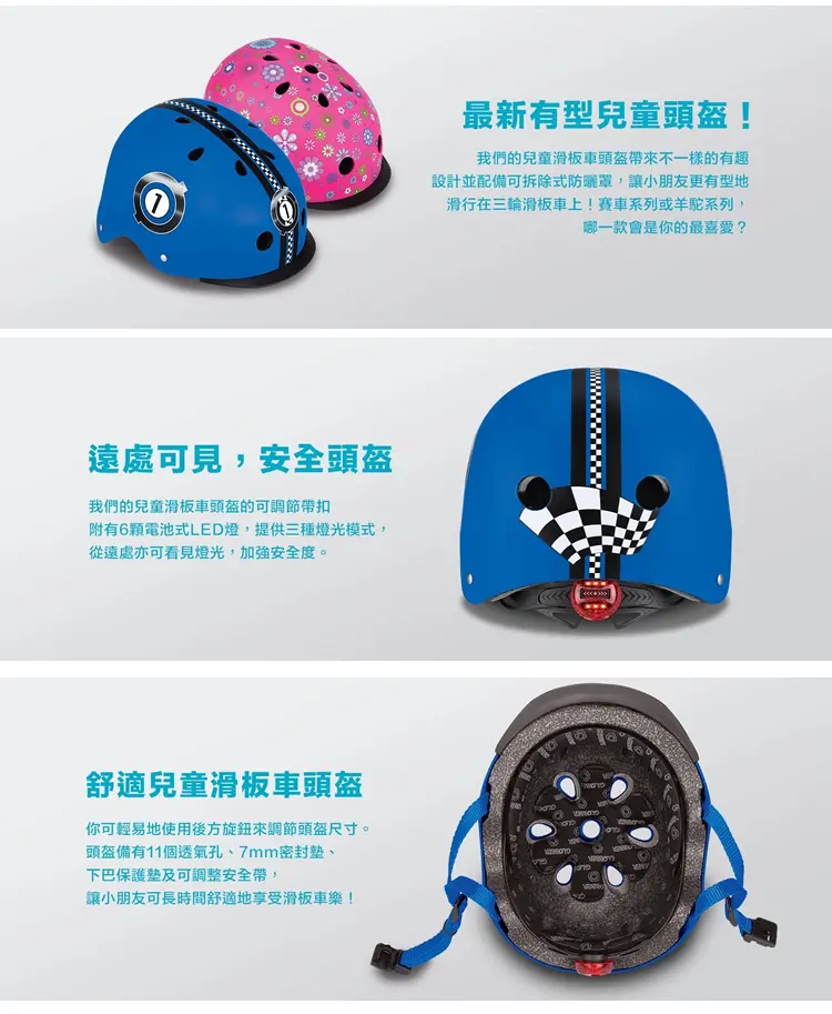 Globber HELMET ELITE LIGHTS 可調較兒童頭盔