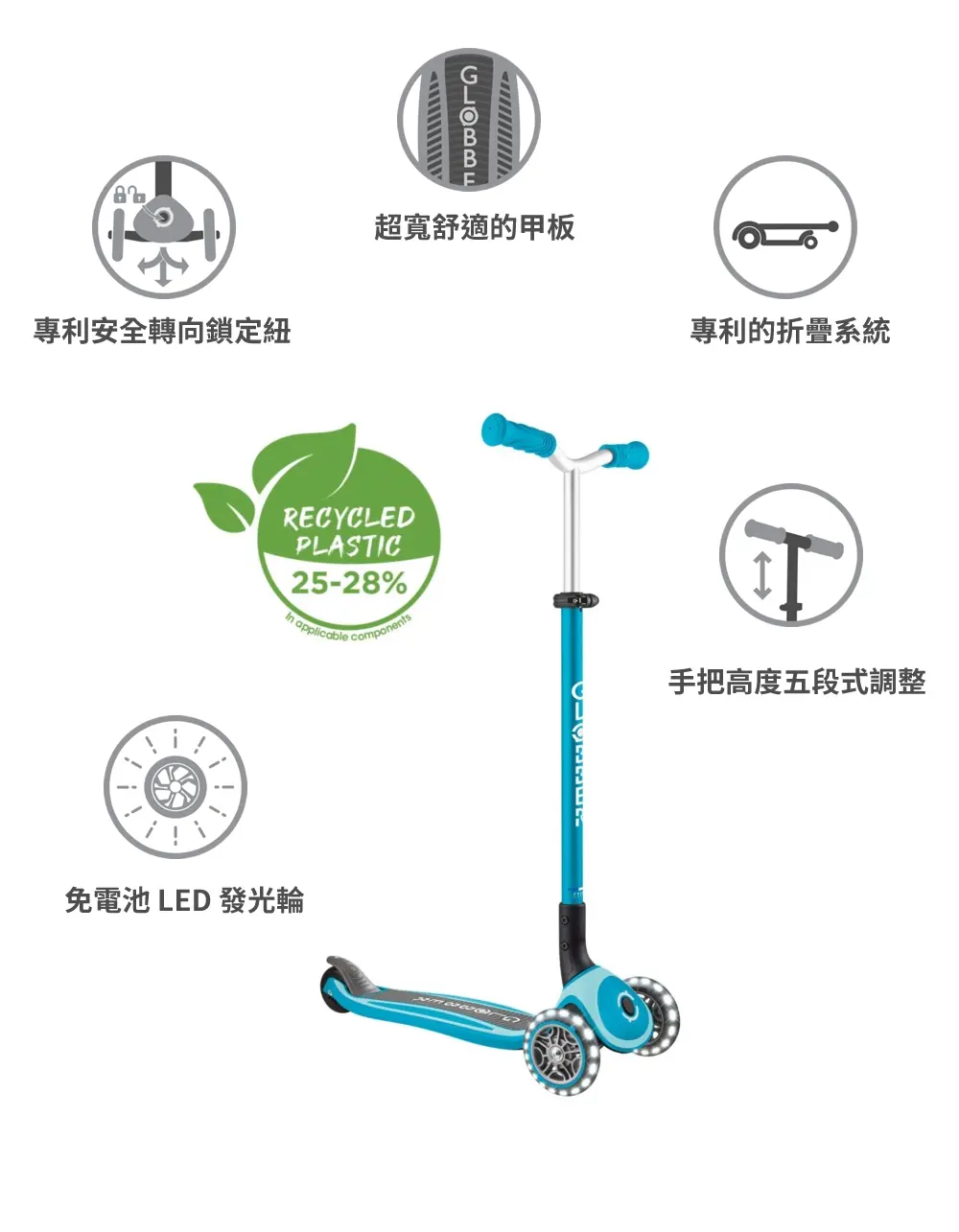 Globber Master Lights 滑板車
