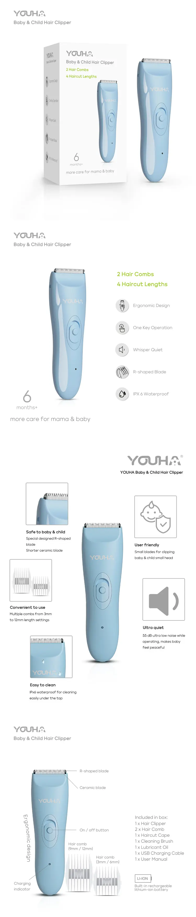 Youha 優合 嬰兒及兒童理髮器