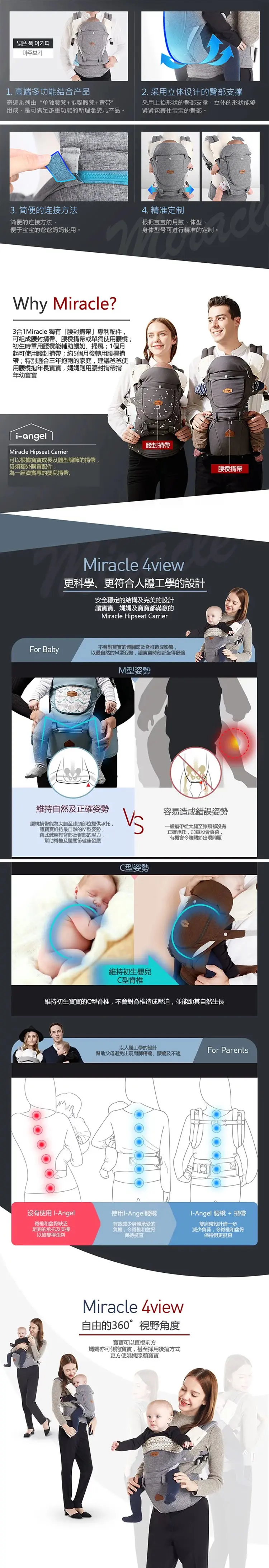 I-Angel 4合1 New Miracle 四季型腰櫈揹帶