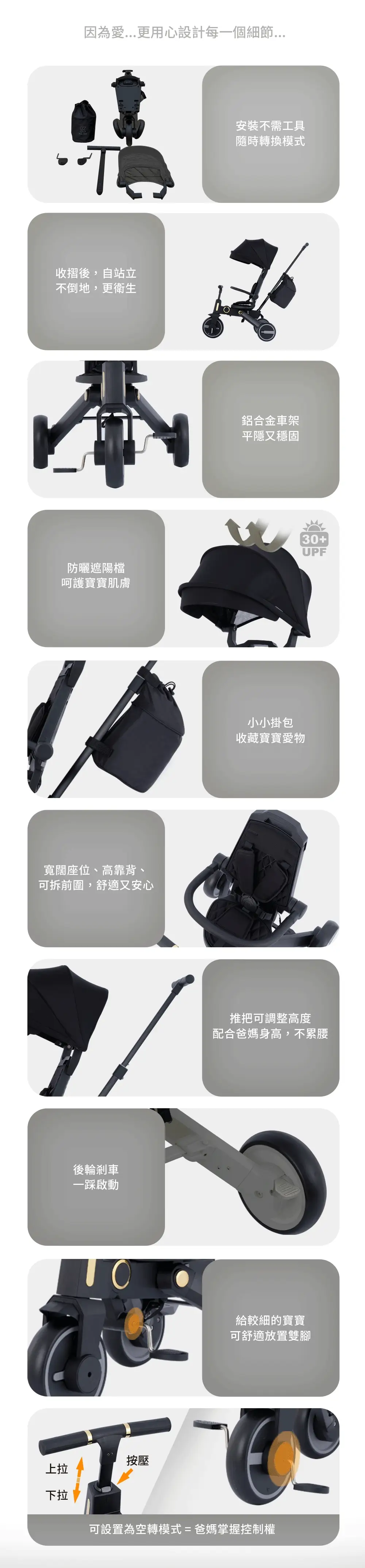 Kids Star RIDER+ 摺合三輪車
