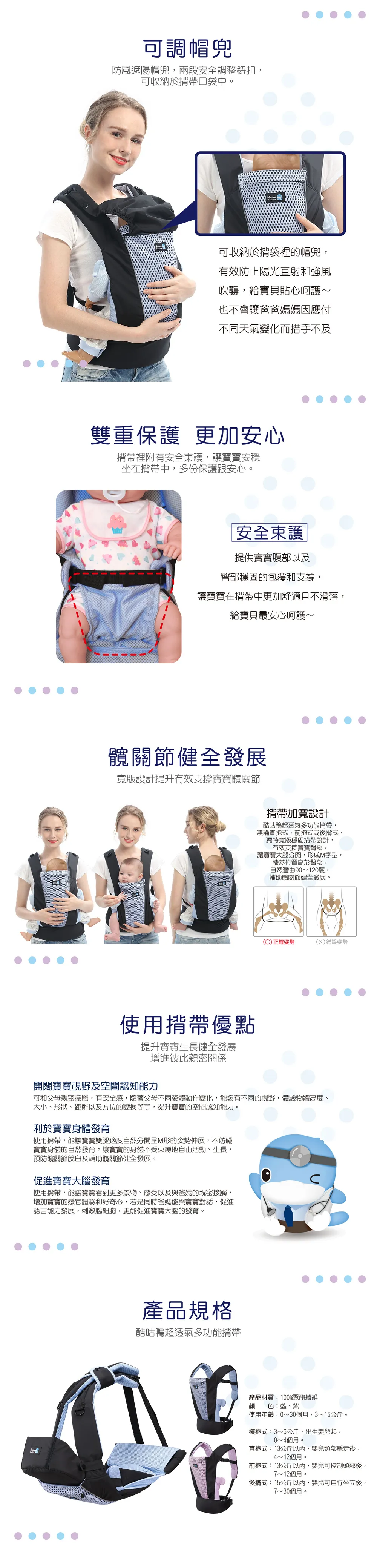 KuKu Duck 透气多功能背带