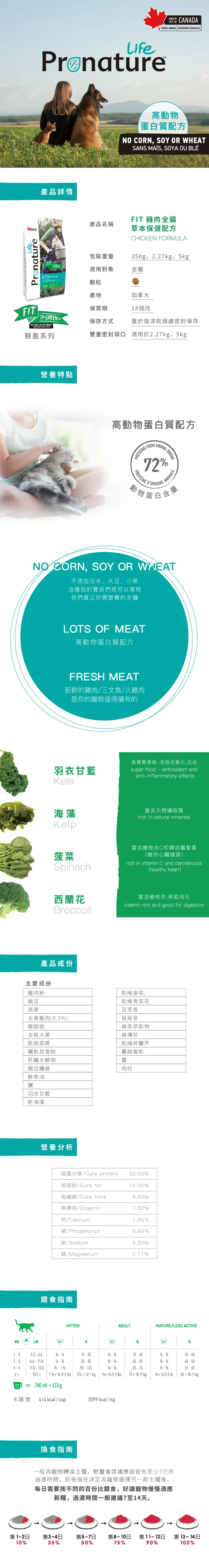 Pronature Fit 雞肉全貓草本保健配方