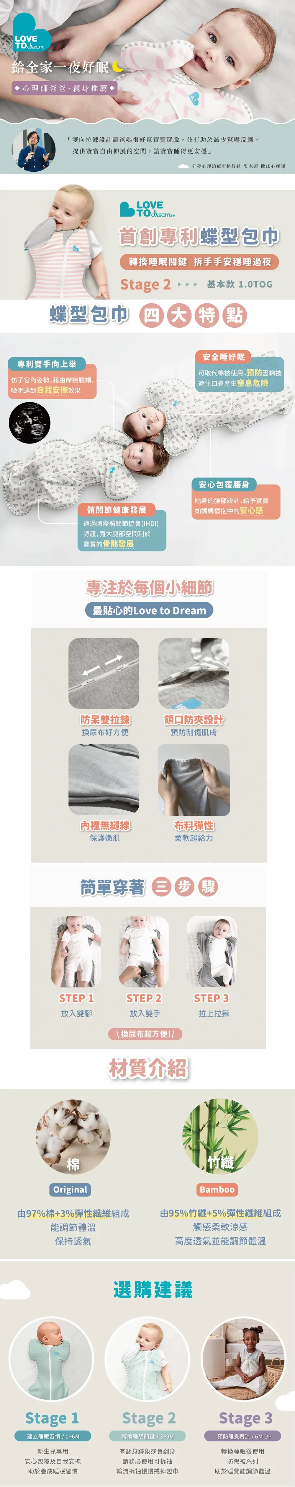 Love to Dream 蝶型嬰兒包巾