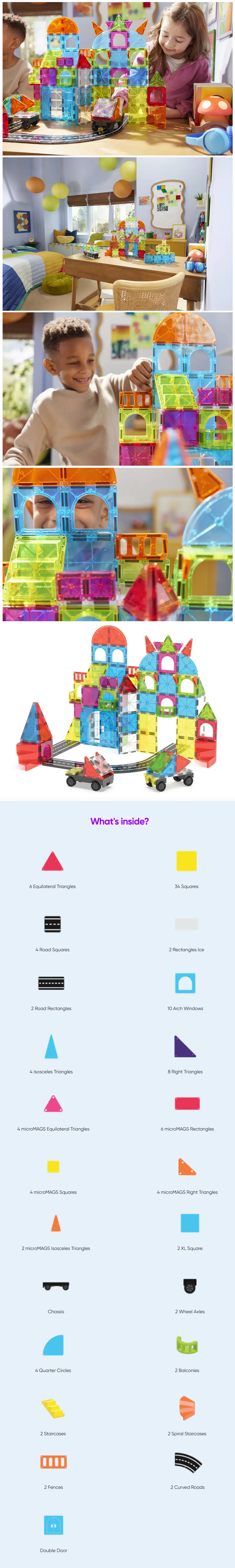 Magna-Tiles 磁力積木-城市中心套裝 110片